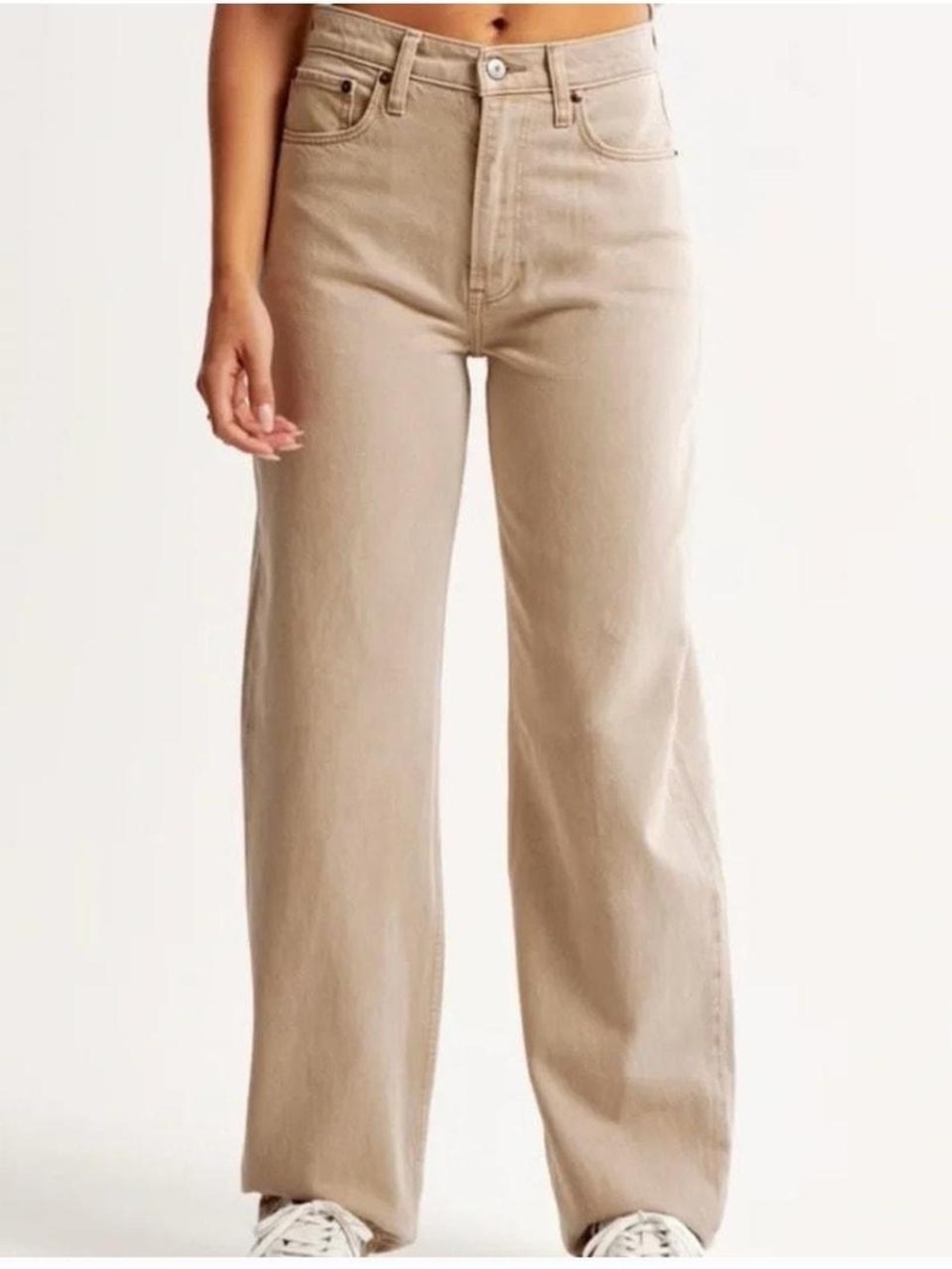 Abercrombie Tall High-Rise Women’s Jeans in Oat- Curve Love